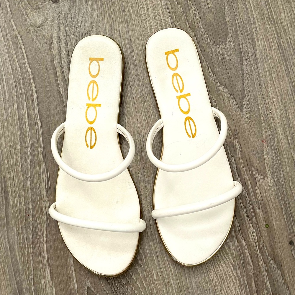 Bebe flat white sandals